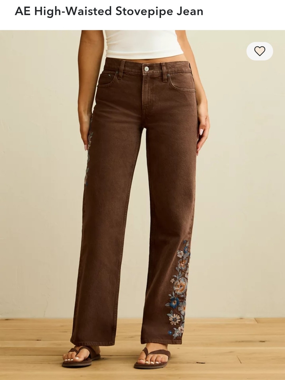 American Eagle Outfitters High-Waisted Stovepipe Jeans - Brown